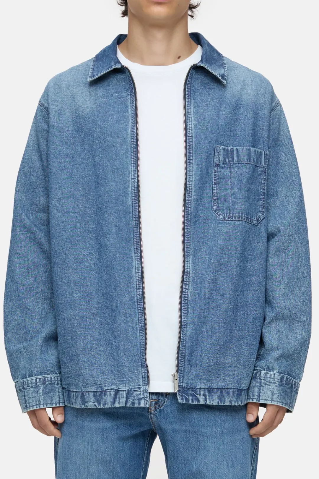 Closed Shirt with zip Light blue Discount