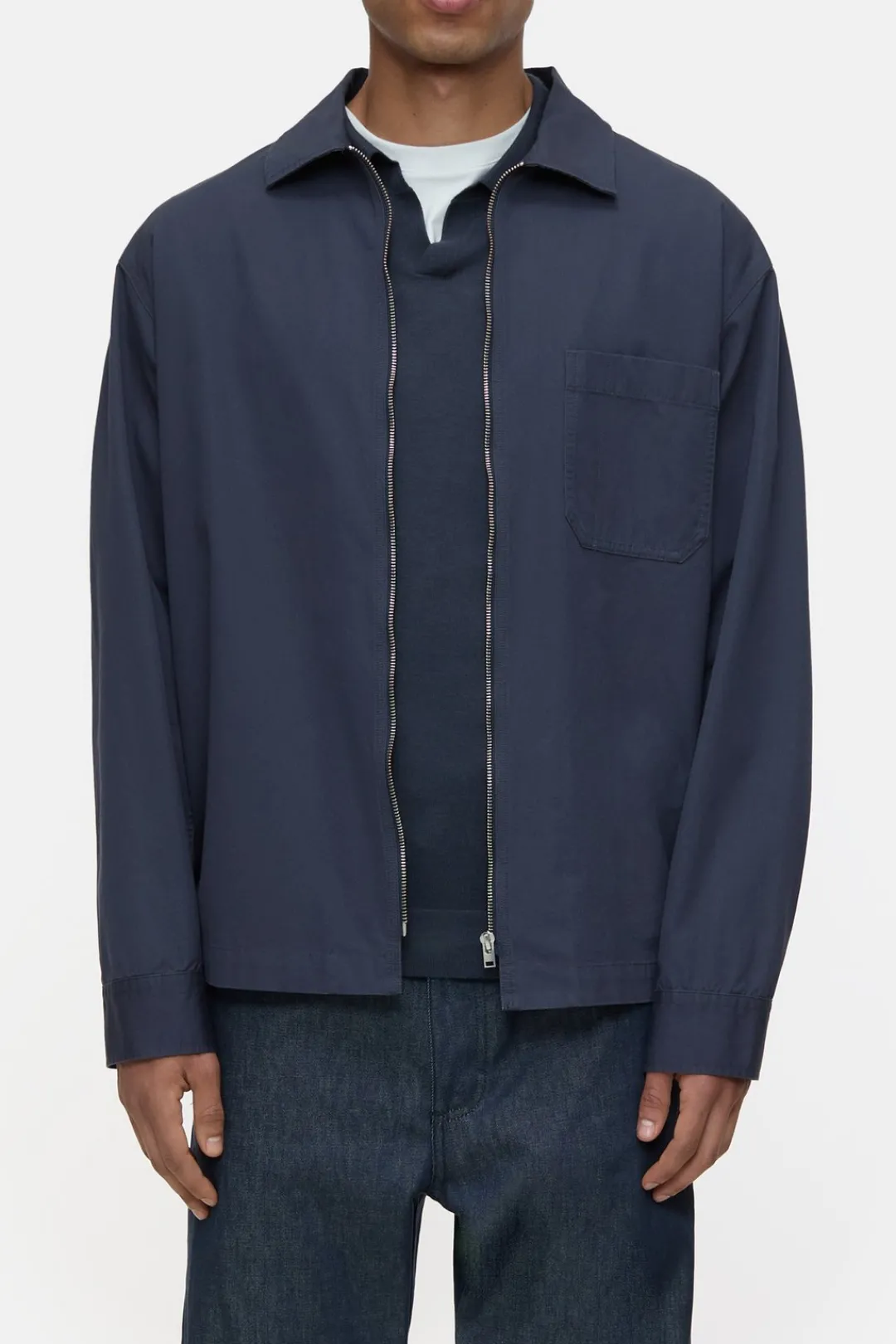 Closed Shirt with zip Smokey blue Hot