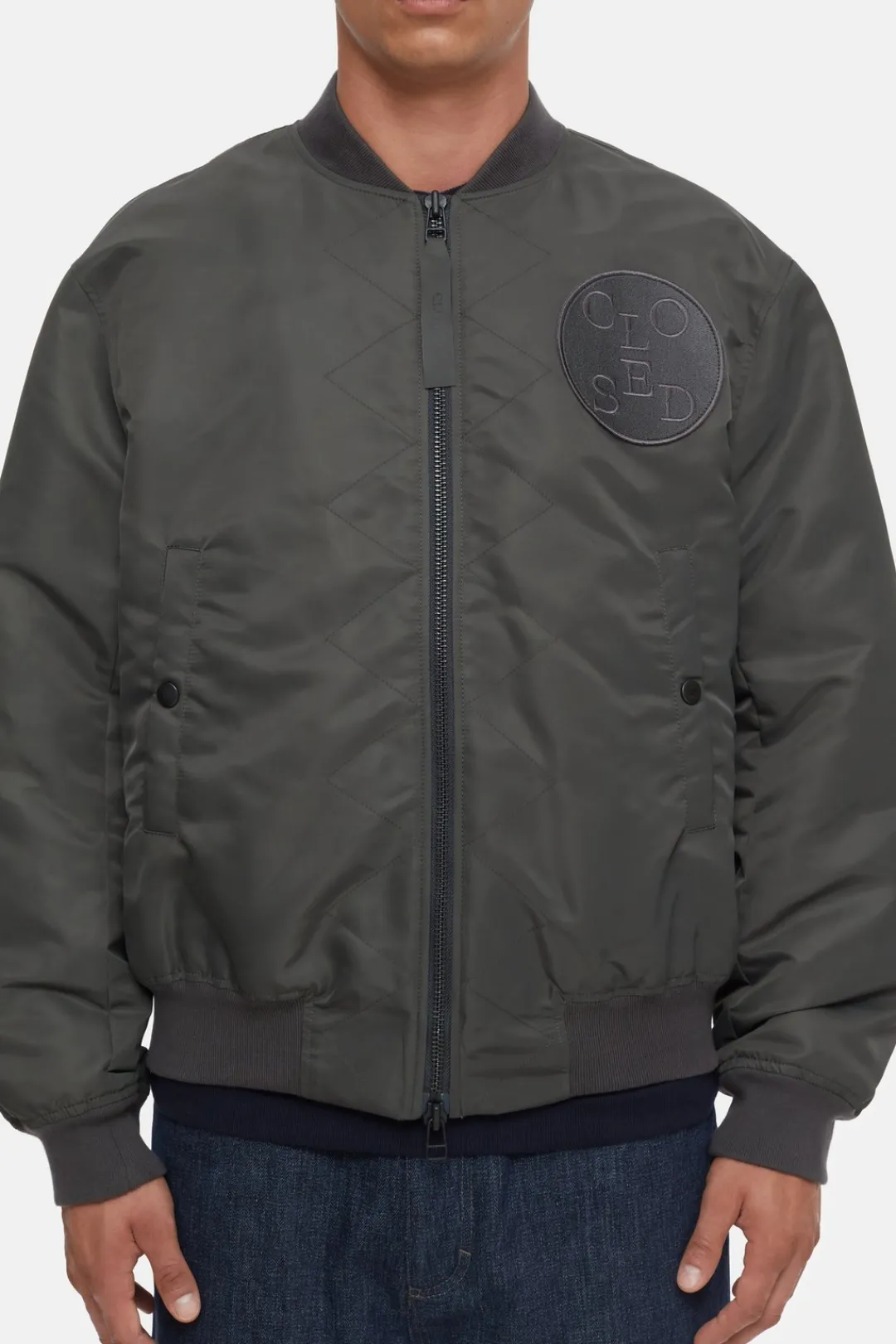 Closed Short Bomber Jacket charcoal Outlet