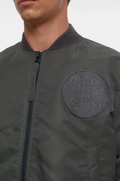 Closed Short Bomber Jacket charcoal Outlet