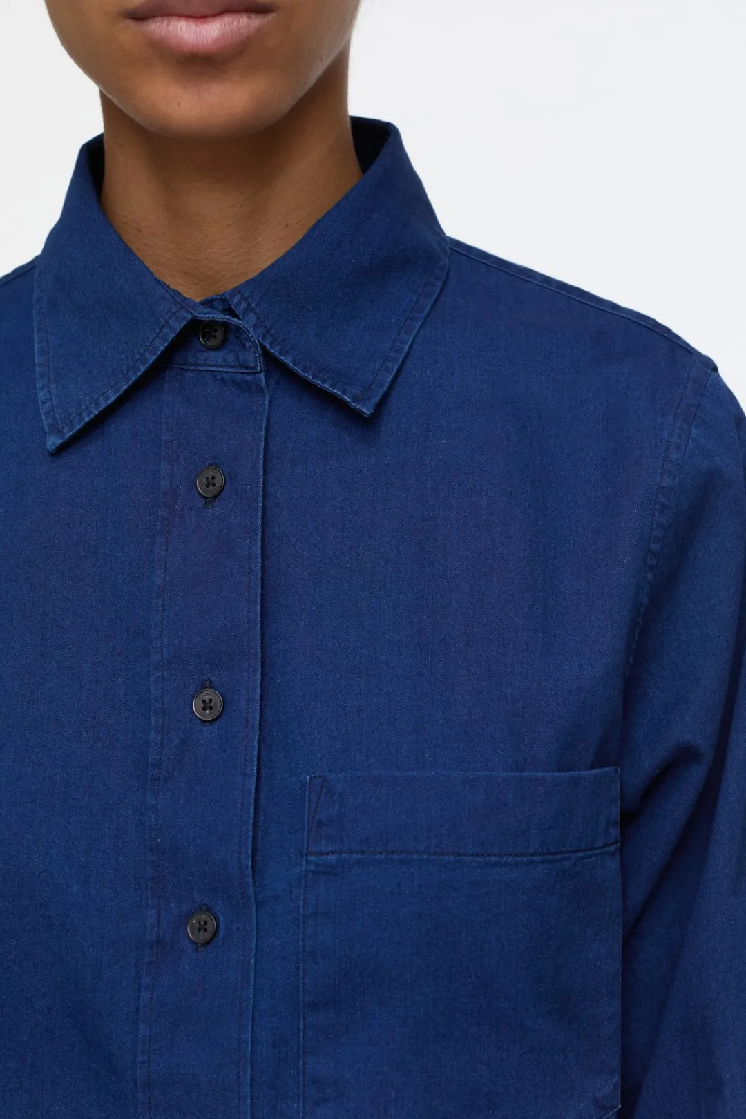 Closed Short denim shirt Dark blue Online
