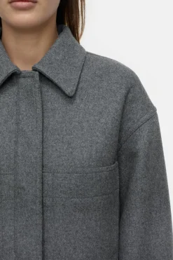 Closed Short jacket in wool mix Dark grey melange Best