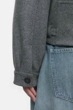 Closed Short jacket in wool mix Dark grey melange Best
