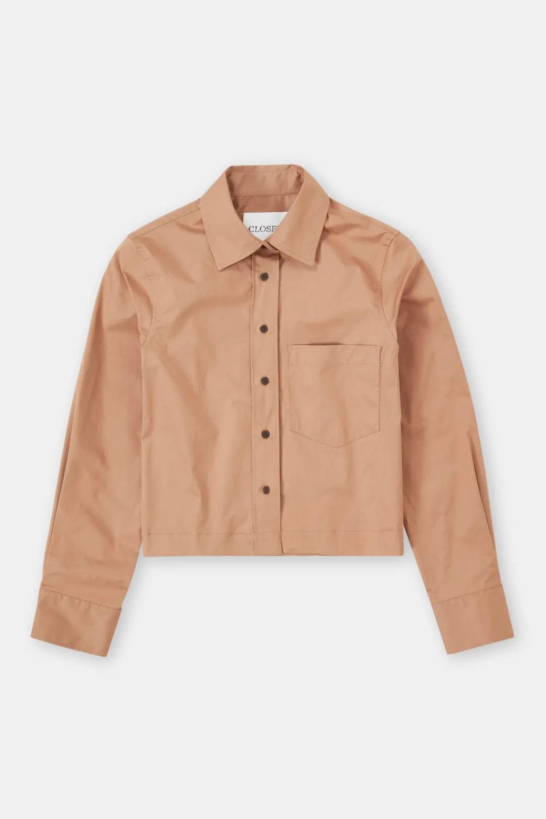 Closed Short poplin shirt blouse Biscotti brown New