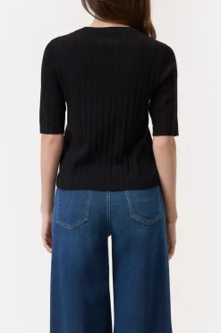 Closed Short-sleeved shirt in a wool-silk blend Black Outlet
