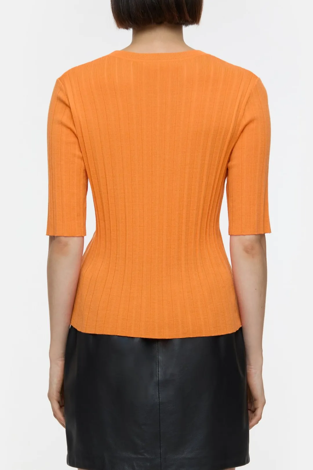 Closed Short-sleeved shirt in a wool-silk blend Pumpkin orange Online