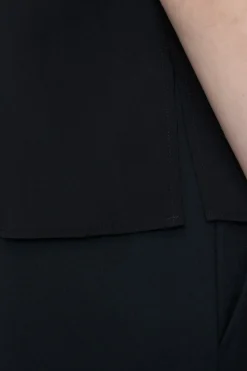 Closed Silk top with scarf Black Best