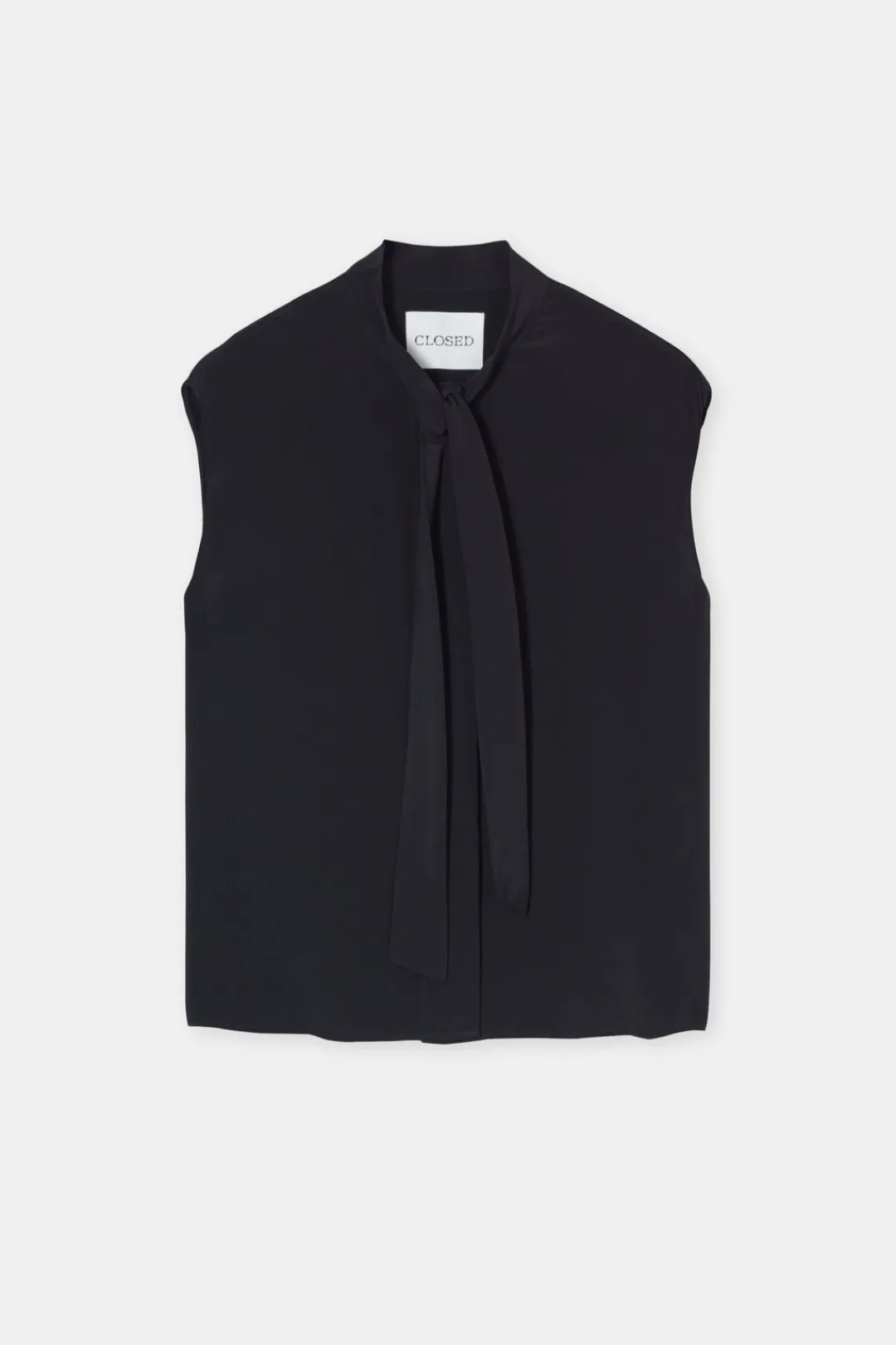 Closed Silk top with scarf Black Best