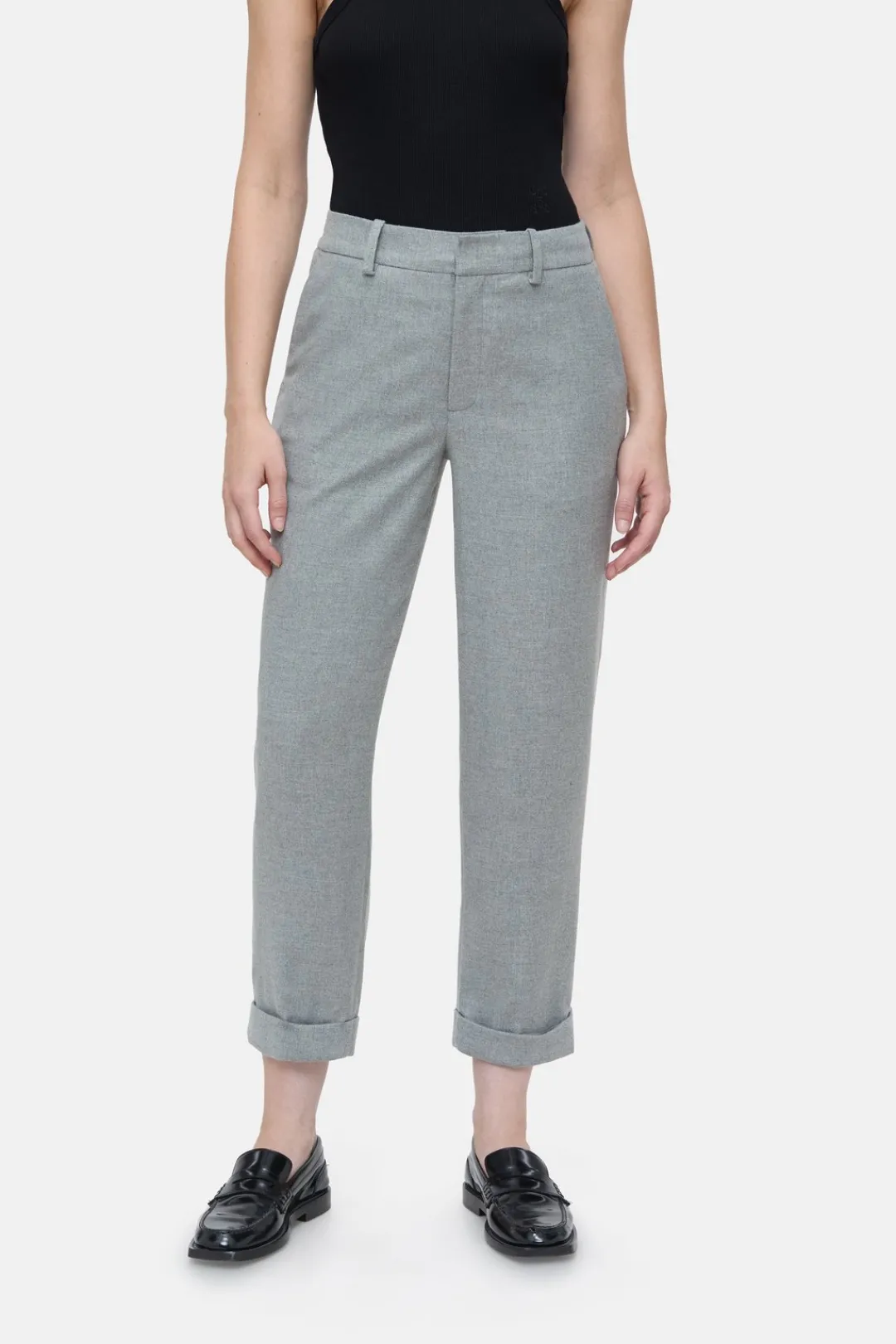 Closed Slim Pants - Style Name Auckley Light grey melange