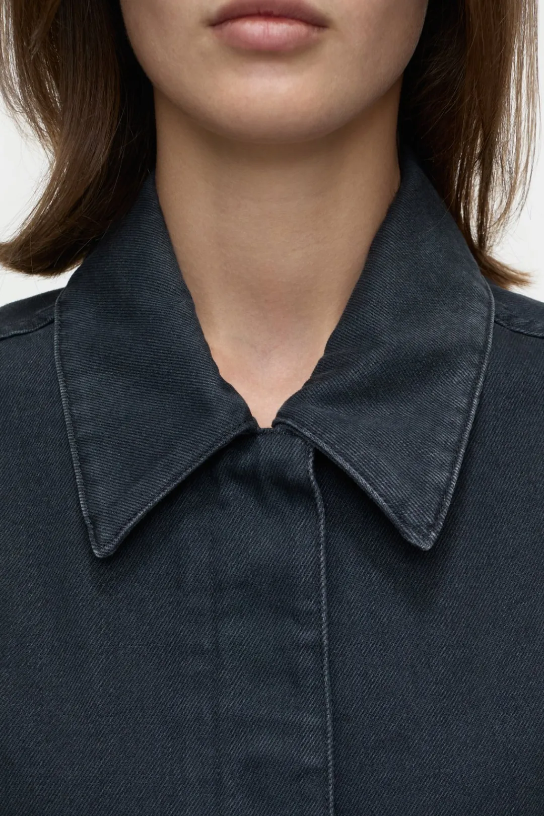 Closed Slim-fit denim overshirt Dark grey New
