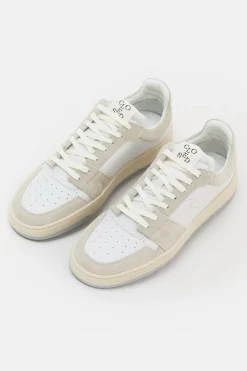 Closed Sneaker low made from leather Oyster grey Hot