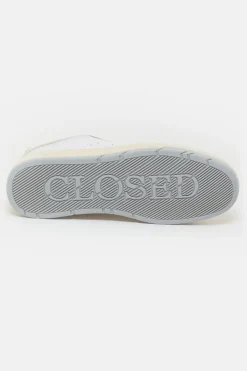 Closed Sneaker low made from leather Oyster grey Hot