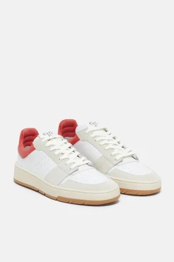 Closed Sneakers Low made from leather Hibiscus red Sale