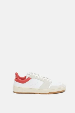 Closed Sneakers Low made from leather Hibiscus red Sale
