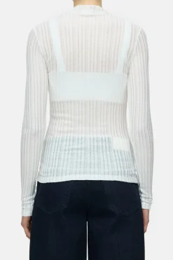 Closed Stand-up collar longsleeve Ivory Clearance