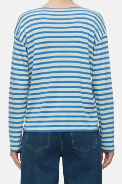 Closed Striped longsleeve Lake blue Best