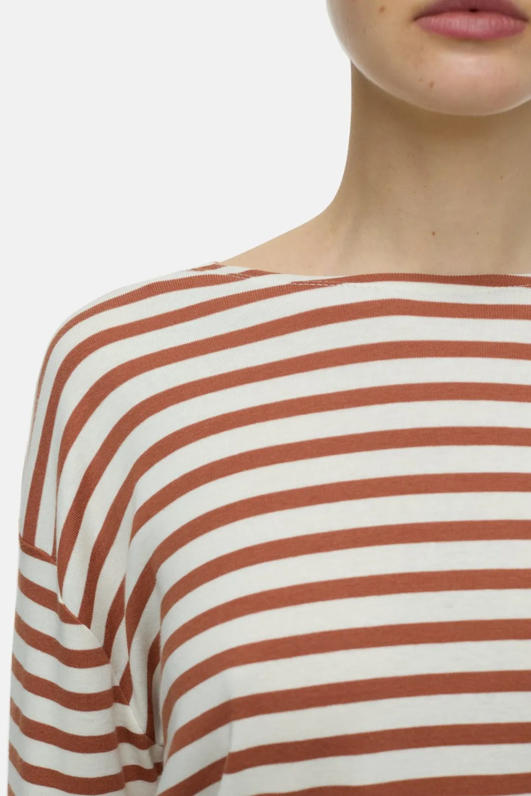 Closed Striped longsleeve Ferro brown Outlet