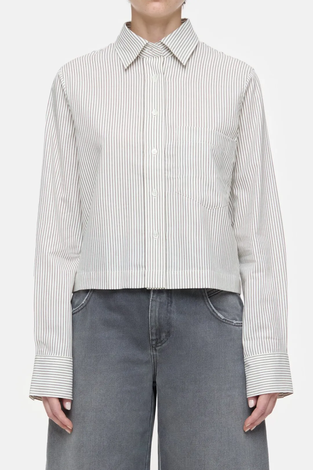 Closed Striped shirt blouse Ivory Hot
