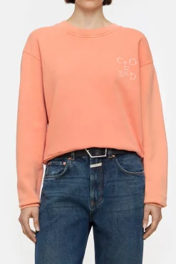 Closed Sweatshirt made from organic cotton Pumpkin orange New