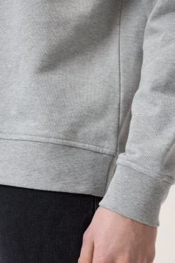 Closed Sweatshirt made from pure organic cotton Light grey melange Hot