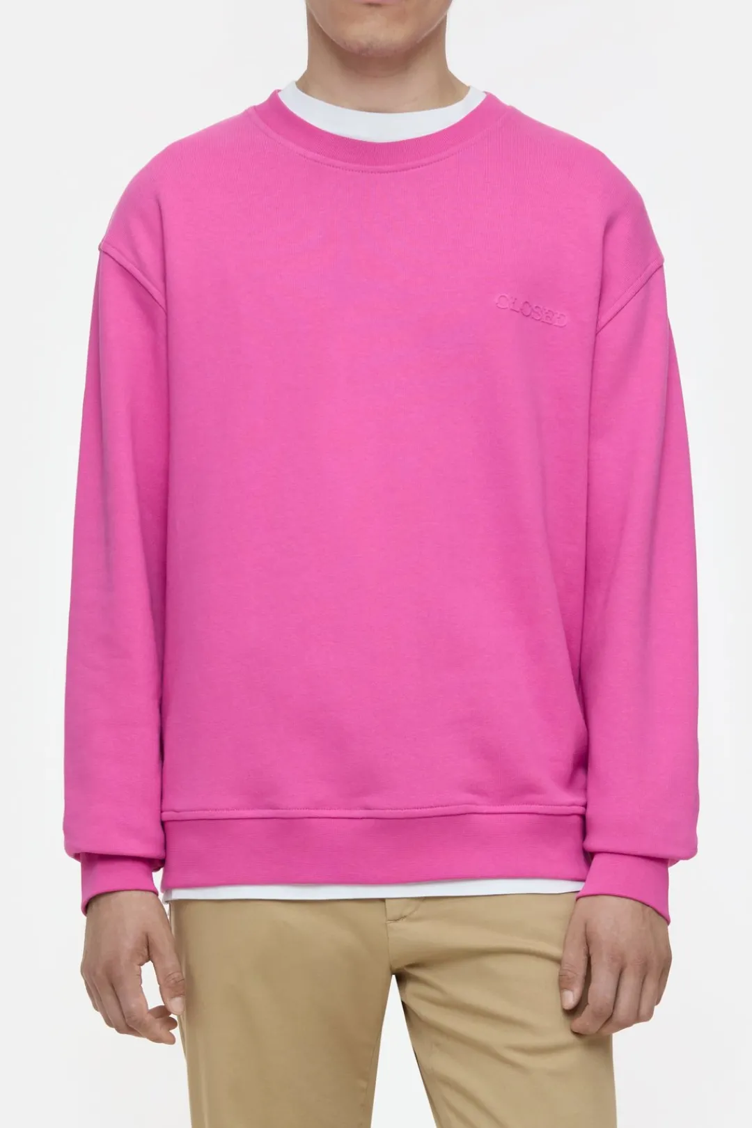 Closed Sweatshirt made from pure organic cotton Radiant pink Best