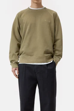 Closed Sweatshirt made from pure organic cotton Herbal green Hot