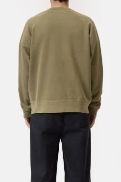 Closed Sweatshirt made from pure organic cotton Herbal green Hot