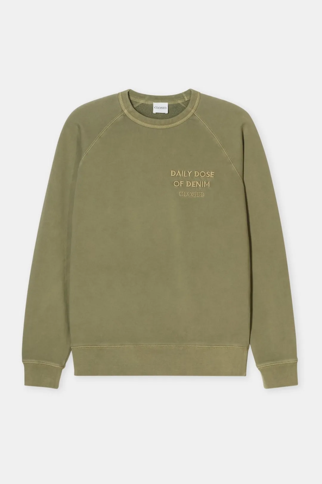 Closed Sweatshirt made from pure organic cotton Herbal green Hot