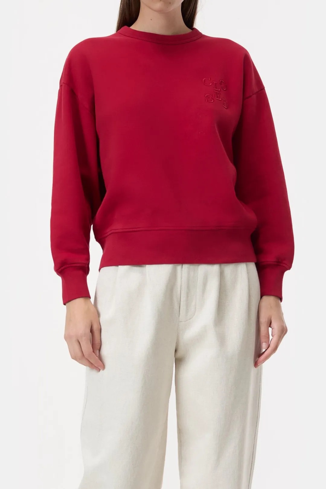 Closed Sweatshirt with Logo Chili pepper red