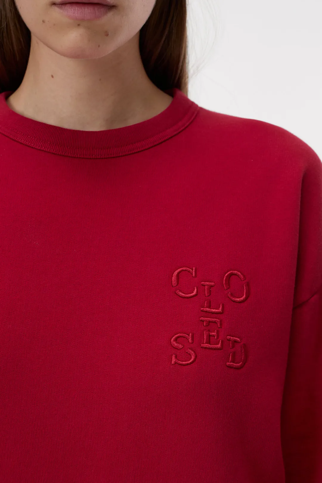Closed Sweatshirt with Logo Chili pepper red