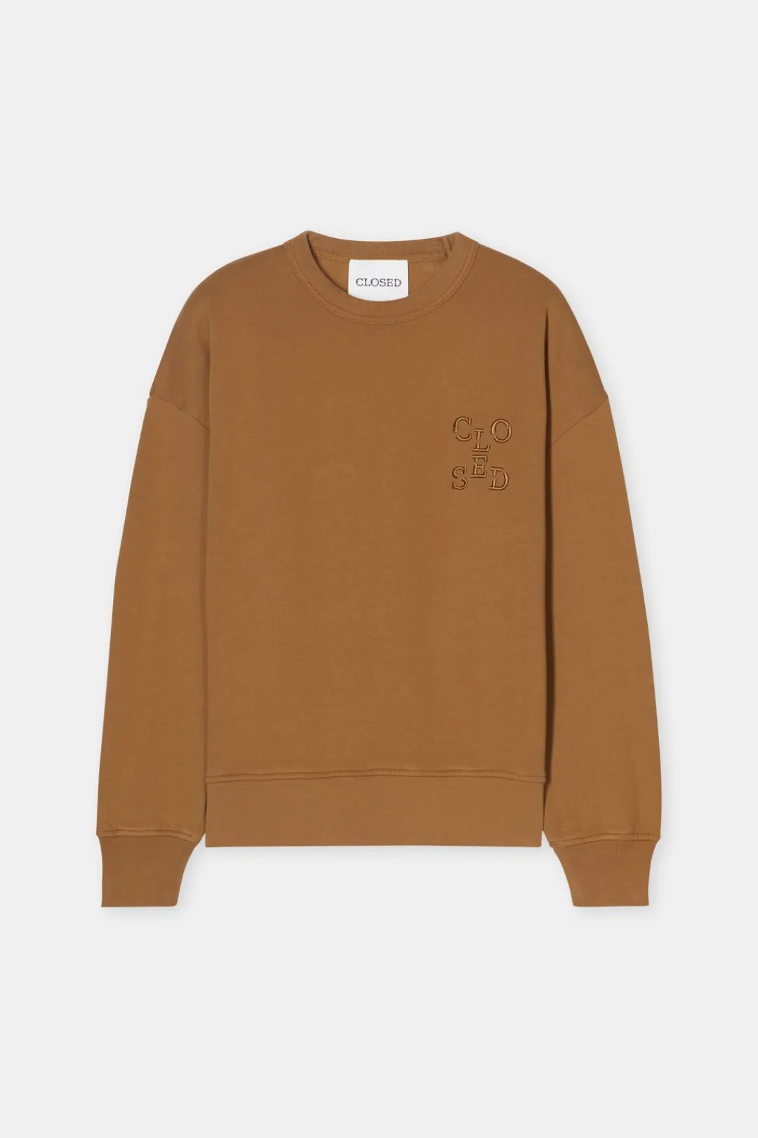 Closed Sweatshirt with Logo Tullamore brown Discount