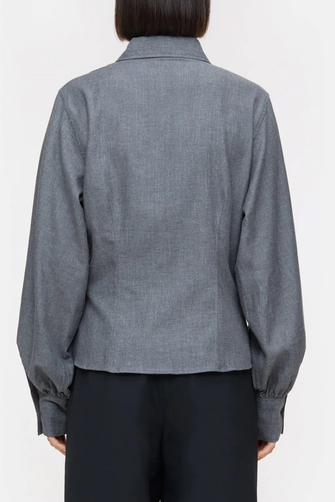 Closed Tailored cotton twill blouse Dark grey melange Hot