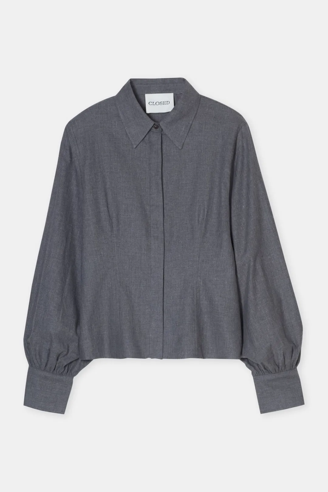 Closed Tailored cotton twill blouse Dark grey melange Hot