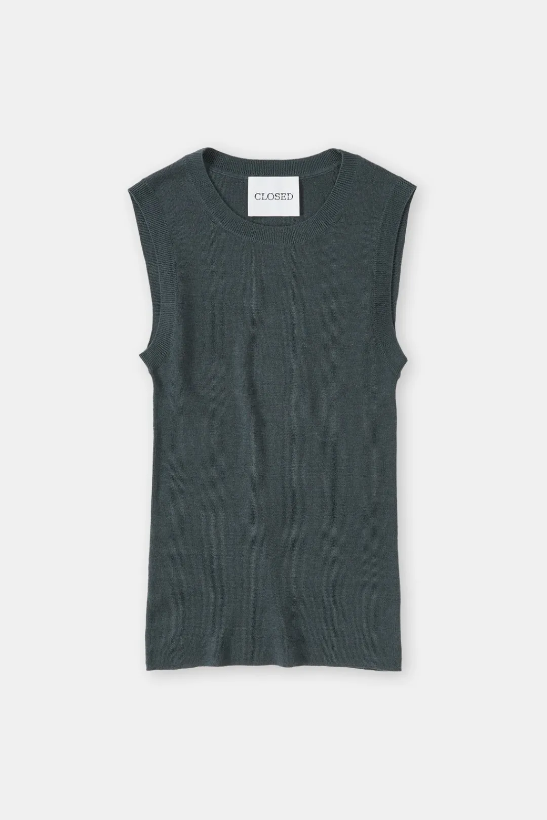 Closed Top made from organic wool and silk Pini green Discount