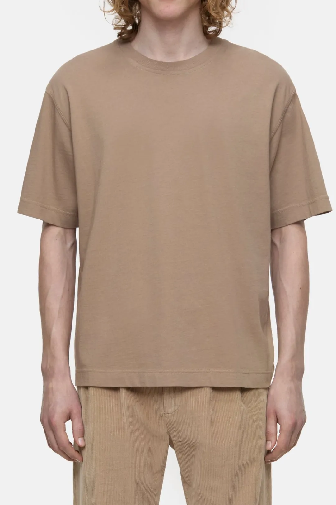 Closed T-shirt with logo Cashew cream Discount