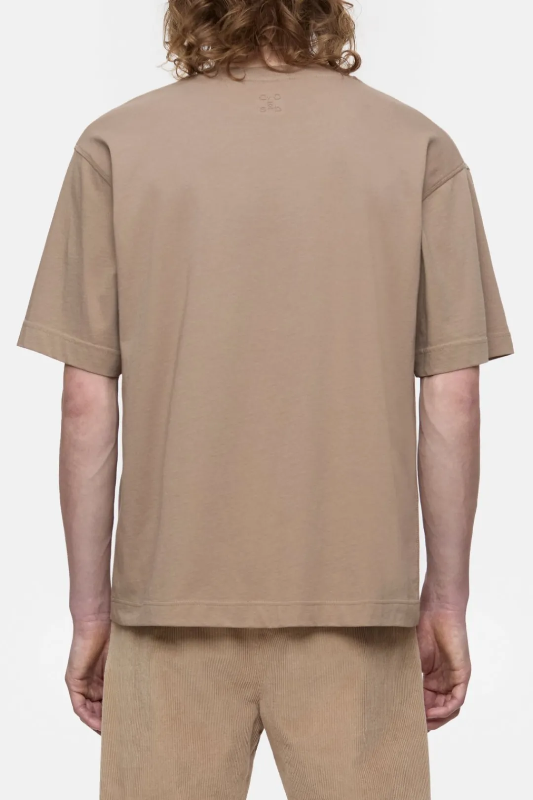 Closed T-shirt with logo Cashew cream Discount