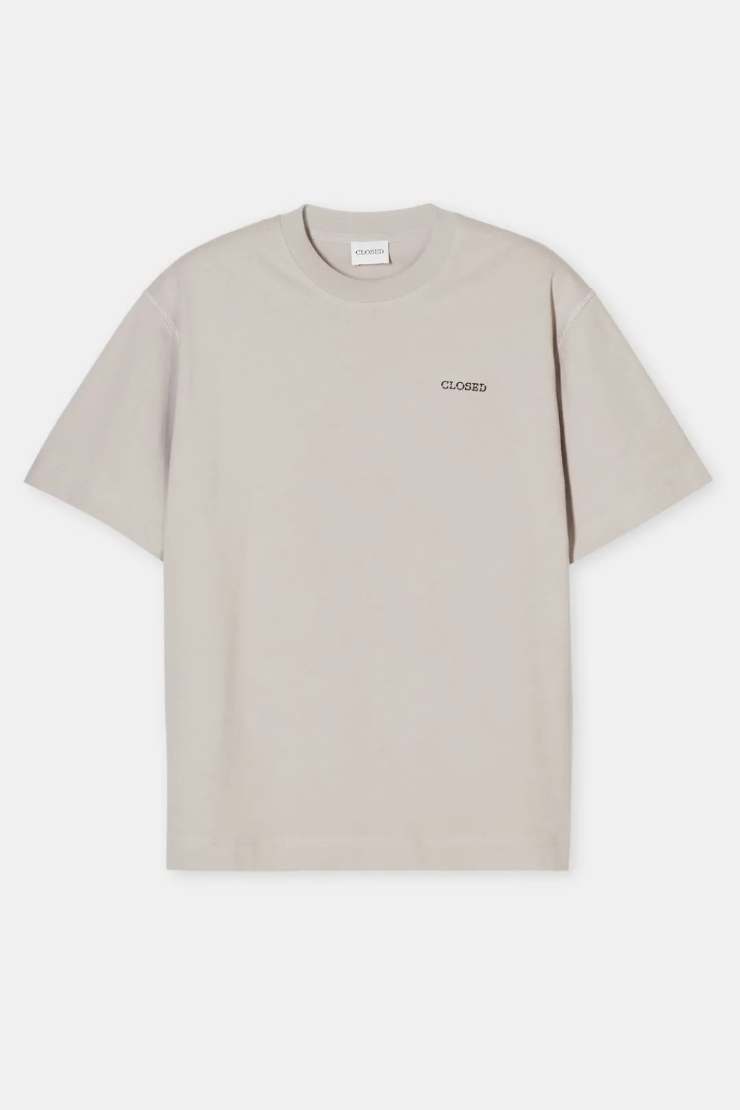 Closed T-shirt with print made from pure organic cotton Mud grey Online