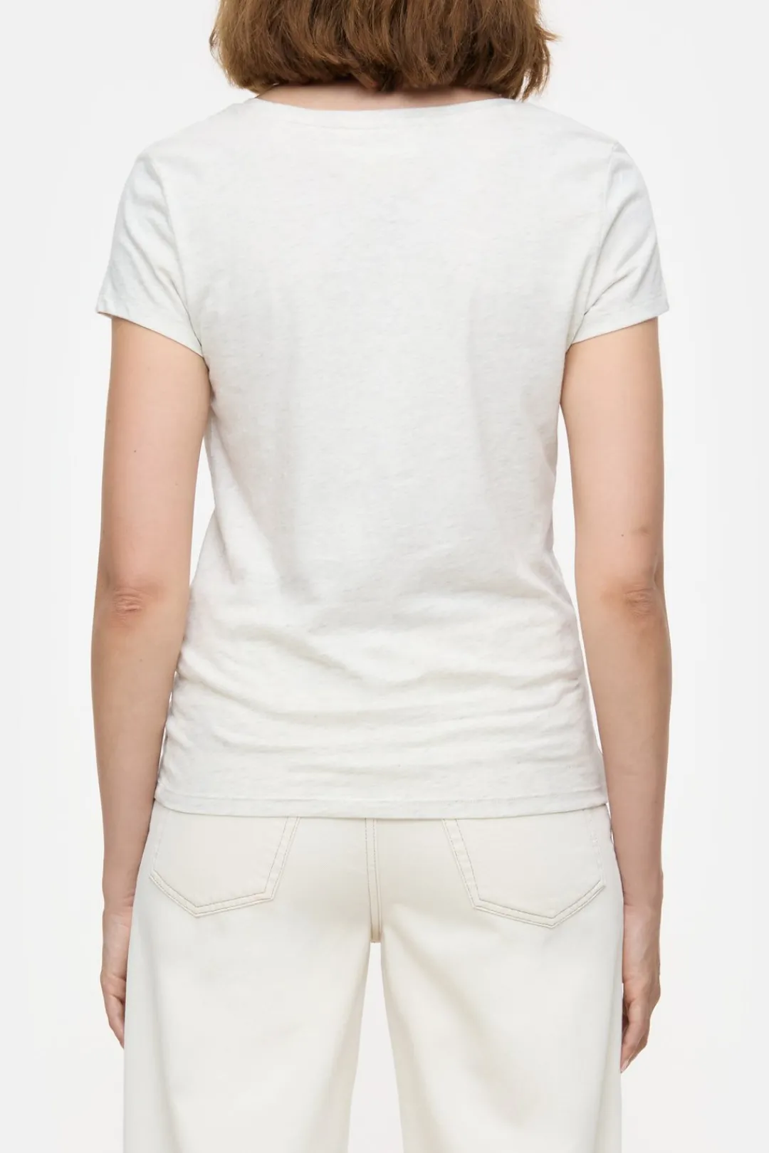 Closed T-shirt with V-neck Sabbia beige Clearance