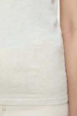 Closed T-shirt with V-neck Sabbia beige Clearance