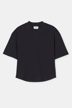 Closed T-shirt with V-neck Black Hot