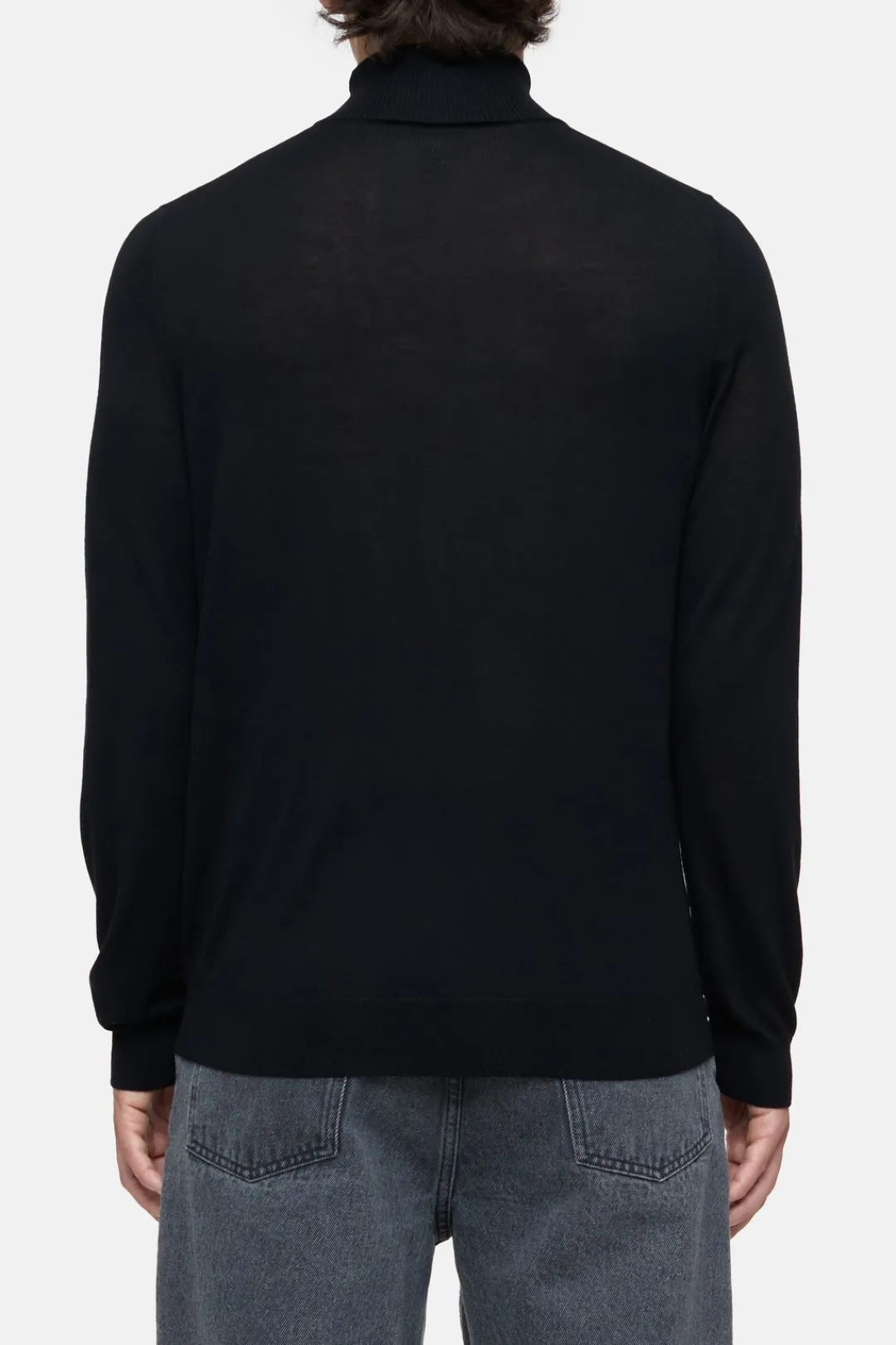 Closed Turtleneck jumper made from organic wool Black Best
