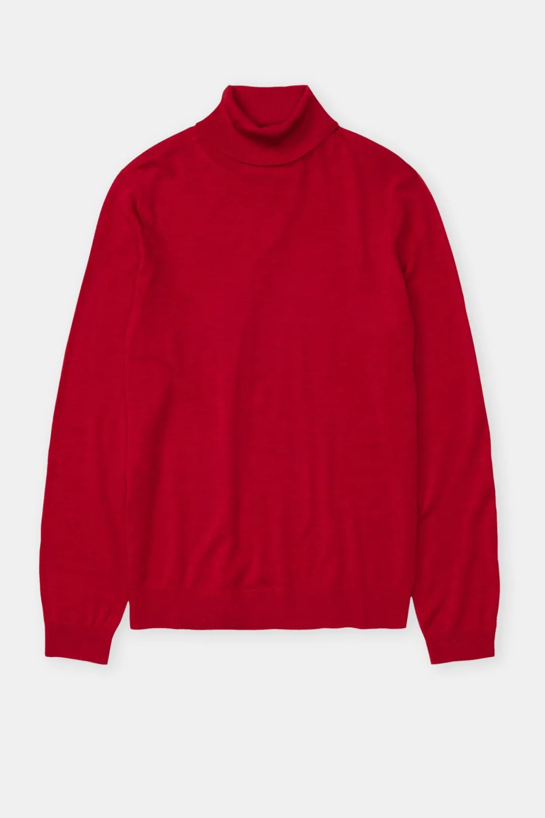 Closed Turtleneck jumper made from organic wool Chili pepper red Hot