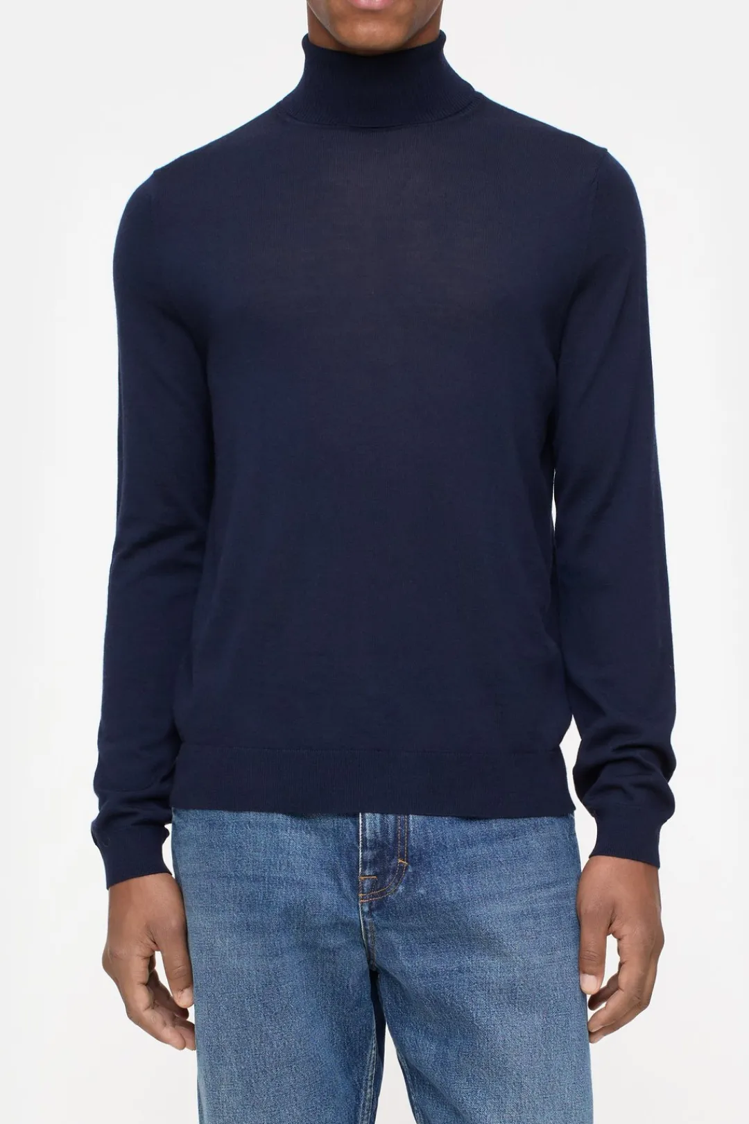 Closed Turtleneck jumper made from organic wool Dark night Sale