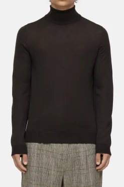 Closed Turtleneck jumper made from organic wool Ebony Clearance