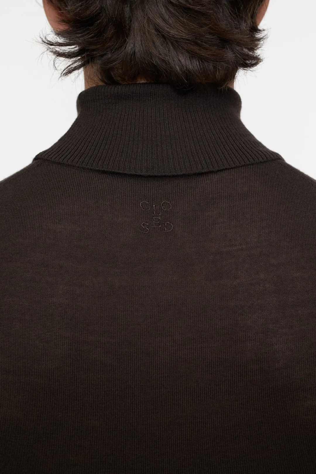 Closed Turtleneck jumper made from organic wool Ebony Clearance