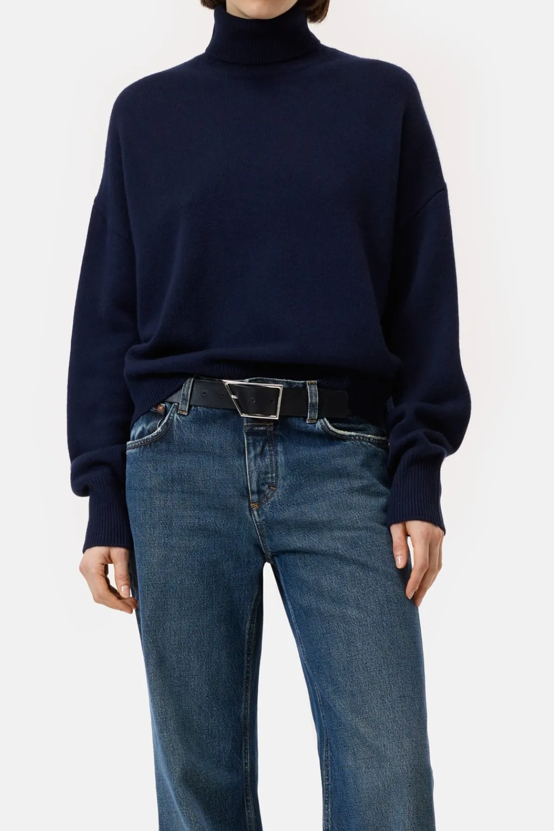 Closed Turtleneck jumper made from pure wool Dark night