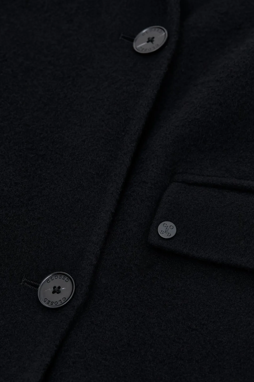 Closed Virgin wool and cashmere blend coat Black Online