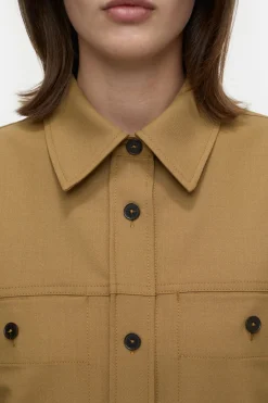 Closed Virgin wool blend shirt Tullamore brown Best