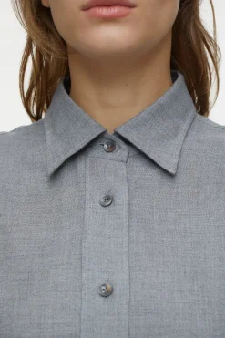 Closed Virgin Wool Shirt Blouse Dark grey melange Hot