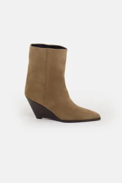Closed Wedge boots Taupe beige Online